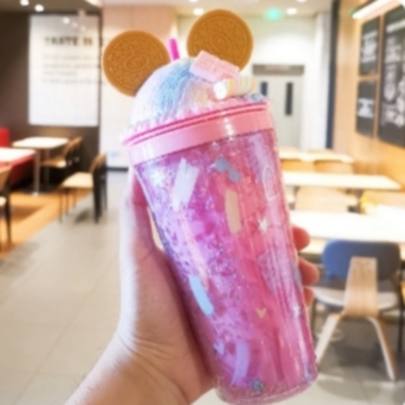 Tumbler Cookie Ears Cold Cup w/ Lid and Straw Double Wall Magic Cold Cup Gift - Picture 10 of 14